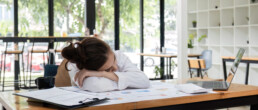 Exhausted office girl